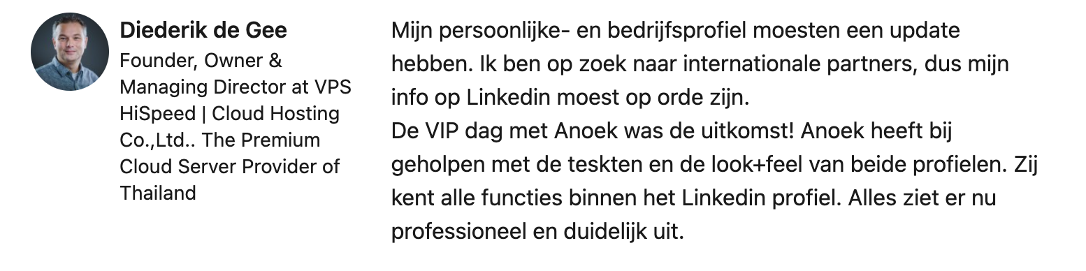 Testimonial Diederik de Gee